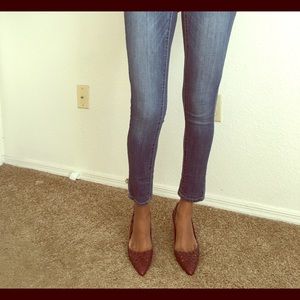 Low rise skinny jeans denim